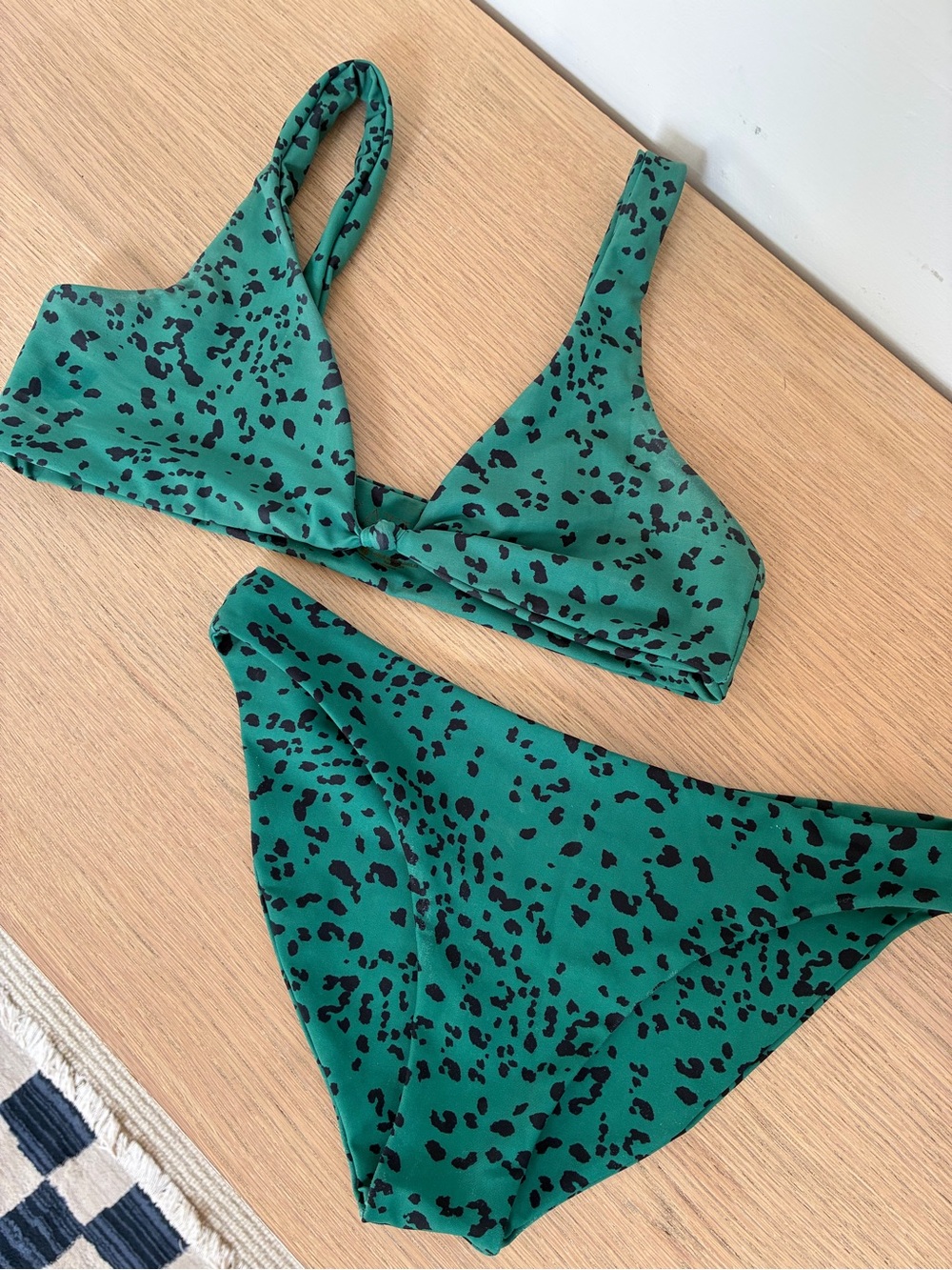 SKATIE green leopard print Penny top size M with Cheryl bottoms size S